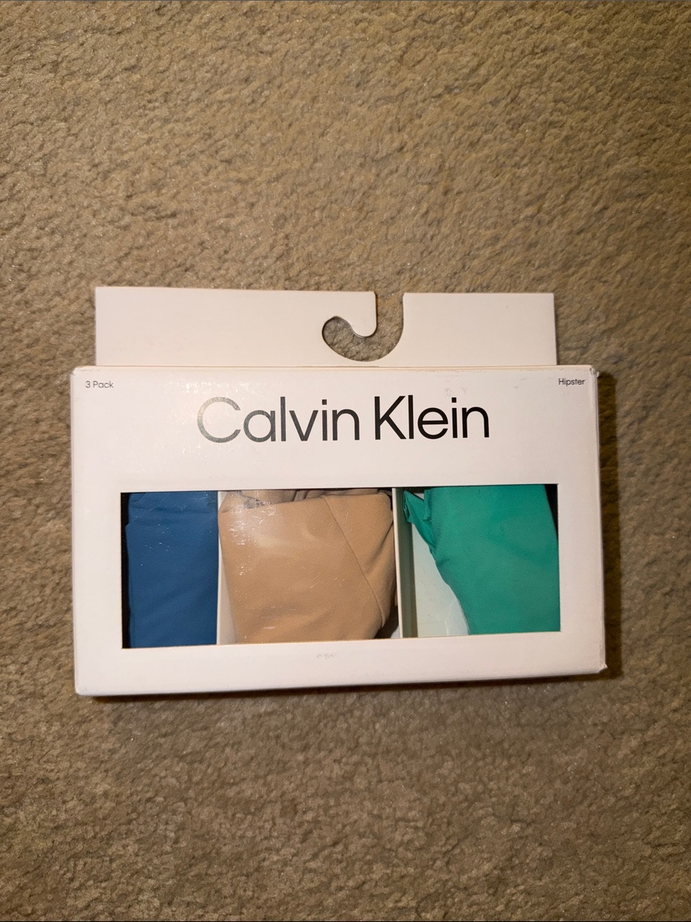 Calvin Klein 3-Pack hipsters in Blue, Beige, Teal-Green